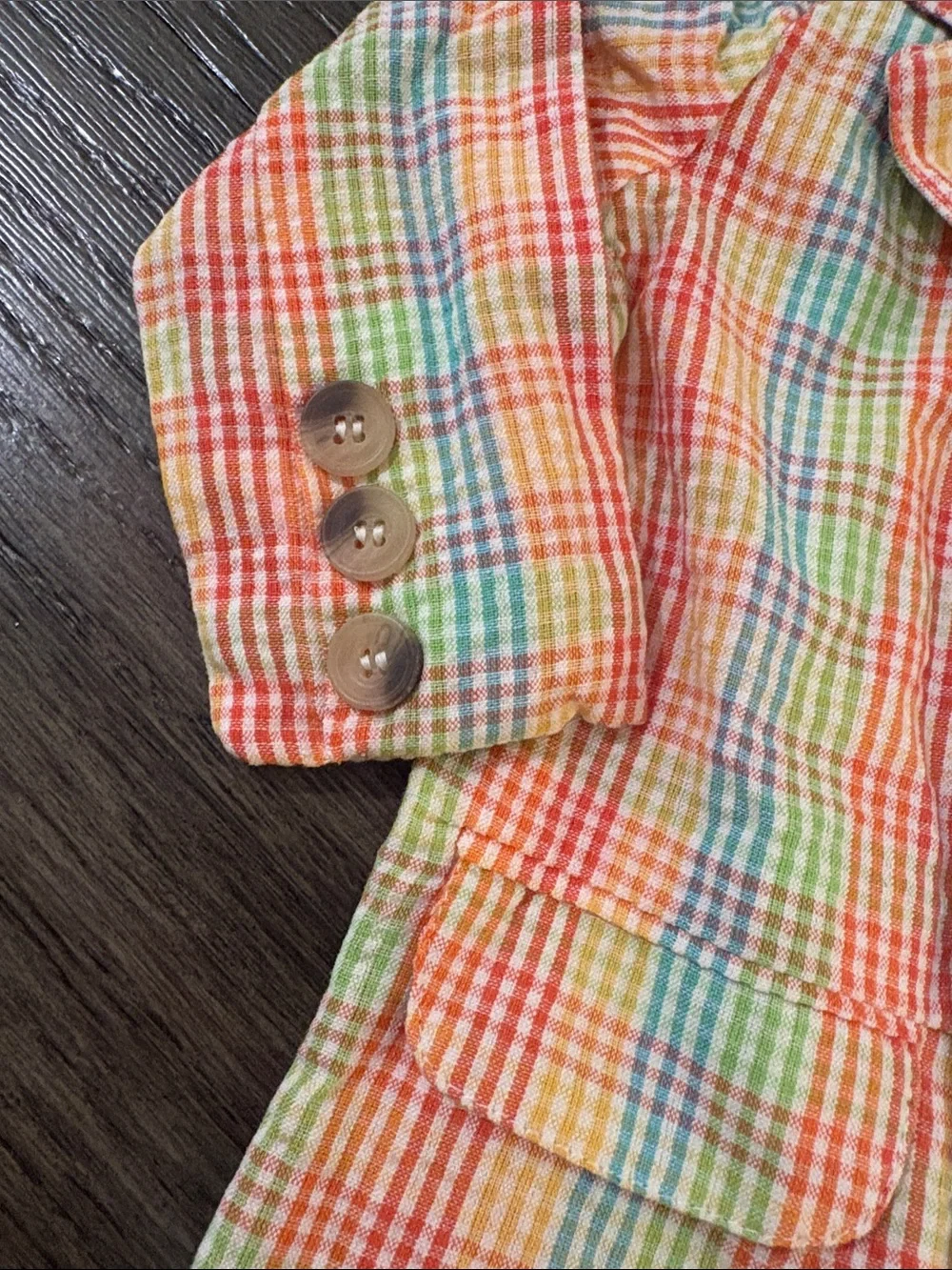 NWT [Masala Baby] Crosby Buttoned Blazer Multi-Color Plaid Baby/Toddler 3-6M - Picture 8 of 16
